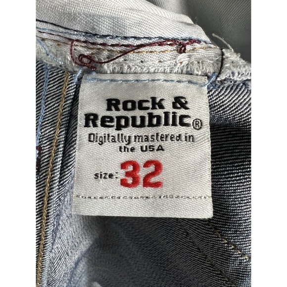 Rock & Republic Roth Flare Leg Blue Denim Jeans Med Wash Size 38x33 USA *picture - Picture 4 of 12